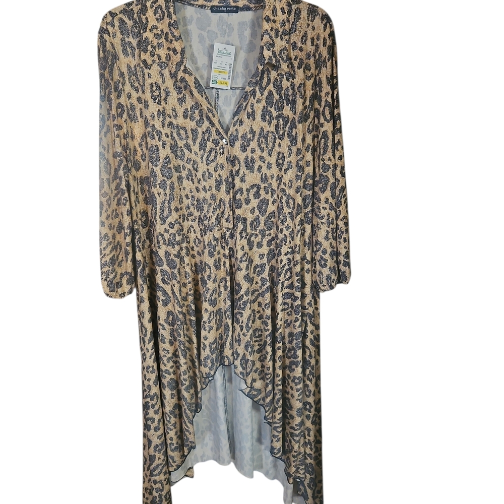 Cha Cha Vente Animal Print Drape Cardigan